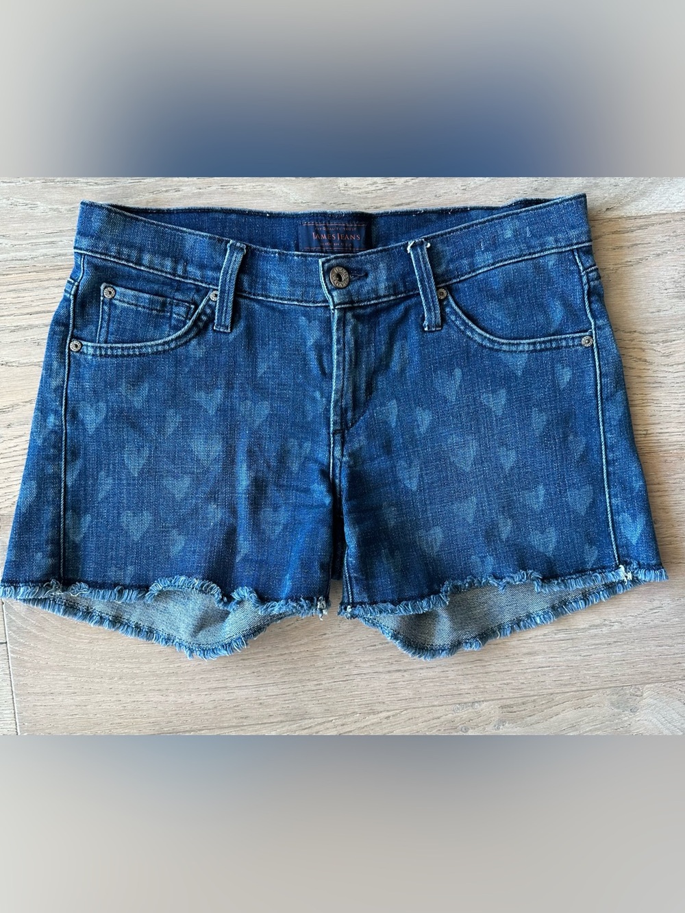 James Jeans Shorty Heart Print Denim Jean Shorts